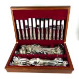 A SHEFFIELD SILVER PLATED KING'S PATTERN CANTEEN OF CUTLERY. (83 pieces)