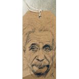 MICHELLE OWOO ENSTEIN, PENCIL DRAWING Strung Luggage Tag, paperboard. (12cm x 10cm) N.B. Michelle