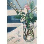 LOUISE BENNETT, 1974 - PRESENT, OIL ON CANVAS 'Jar of Blossom', signed. (20cm x 30cm) N.B. Louise