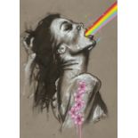 JONI BELARUSKI, 1981 ' PRESENT, ACRYLIC PAINT AND PEN ON BRISTOL PAPER Titled 'Taste the Rainbow',