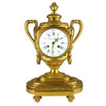 LEPAUTE LE ROY PARIS, A FINE 19TH CENTURY GILT BRONZE CLOCK In the form of a two handled trophy,