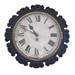 A VICTORIAN MAHOGANY CASED WALL CLOCK With single fusèe movement, the later white enamelled dial