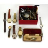 A COLLECTION OF VINTAGE MECHANICAL GENT'S WRISTWATCHES Including Hugenin, Clarin, Swiss Emporer,