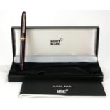 MONTBLANC, MEISTERSTÜCK, A CASED GOLD PLATED BALLPOINT PEN Bordeaux finish with Montblanc star