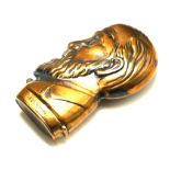 A BRASS 'BEARDED GENT' NOVELTY VESTA CASE Having a hinged base with strike. (approx 6cm)