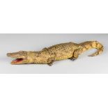 AN EARLY 20TH CENTURY TAXIDERMY CROCODILE (95cm)