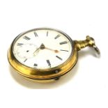 AN EARLY 19TH CENTURY SILVER GILT VERGE PAIR CASED POCKET WATCH Having a seconds dial, the