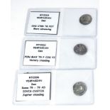 VESPASIAN, 69 - 79AD, THREE ROMAN SILVER DENARIUS COIN Having Victory standing to reverse and