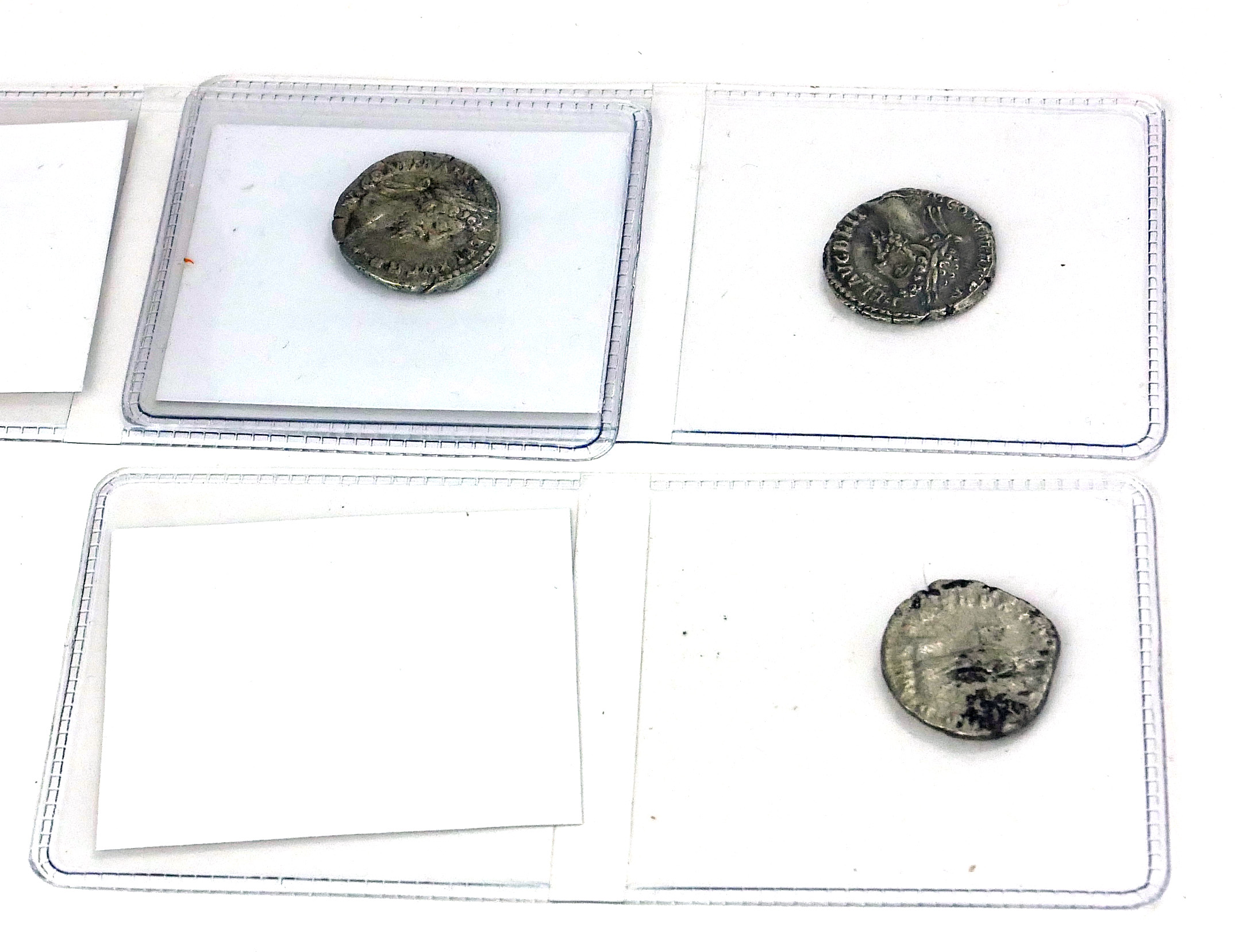 COMMODUS, 177 - 192, THREE ROMAN SILVER COINS Comprising Letitae standing and Annona. (approx 1.8cm) - Image 2 of 2