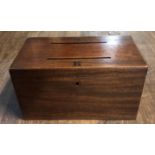 A LATE 18TH CENTURY MAHOGANY BALLOT BOX Marked 'S.R'. (35cm x 20cm x 19cm)