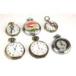 A COLLECTION OF EARLY 20TH CENTURY SILVER OPEN FACE POCKET WATCHES Limit watch Hallmarked 1922, a