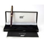MONTBLANC, MEISTERSTÜCK, A CASED GOLD PLATED PROPELLING BALLPOINT PEN Bordeaux finish with Montblanc