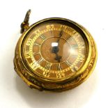 A LATE 17TH/EARLY 18TH CENTURY GILT METAL VERGE GENT'S PAIR CASE POCKET WATCH The outer case