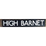 HIGH BARNET & MORDEN, A BYEGONE BRASS STEEL AND ENAMELLED REVERSIBLE BUSES/COACH DESTINATION