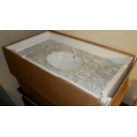 A WHITE MARBLE AND CERAMIC SINK AND SURROUND Boxed as new. (90cm x 56cm)
