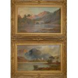 W. RICHARDS, SR. ACTIVE, 1860 - 1900, A PAIR OF OILS ON CANVAS Views of Cluny bridge and Loch Awe,
