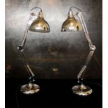 A PAIR OF CHROMED ANGLEPOISE DESK LAMPS. (72cm) Condition: good throughout