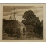 STANLEY ROY BADMIN, 1906 - 1989, PRIORY POND ETCHING, Inscribed to lower margin Priory Farm