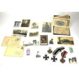A COLLECTION OF WWI AND WWII GERMAN ARMY MEDALS AND EPHEMERAL ITEMS Comprising two Maltese cross