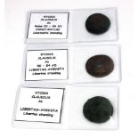 CLAUDIUS 41-54 AD, THREE LARGE BRITISH ROMAN EMPIRE COINS As Rome 50 - 54AD bronze Constantia