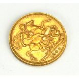 A KING EDWARD VII 22CT GOLD FULL SOVEREIGN COIN, DATED 1909 With George and Dragon to reverse.