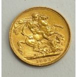 A QUEEN VICTORIA 22CT GOLD SOVEREIGN COIN, DATED 1893 With George and Dragon to reverse.