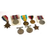 A COLLECTION OF WWI AND LATER WAR MEDALS Comprising 1914-15 bronze star, an India Independence