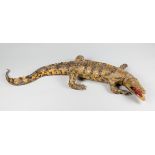 AN EARLY 20TH CENTURY TAXIDERMY CROCODILE (L 107cm)