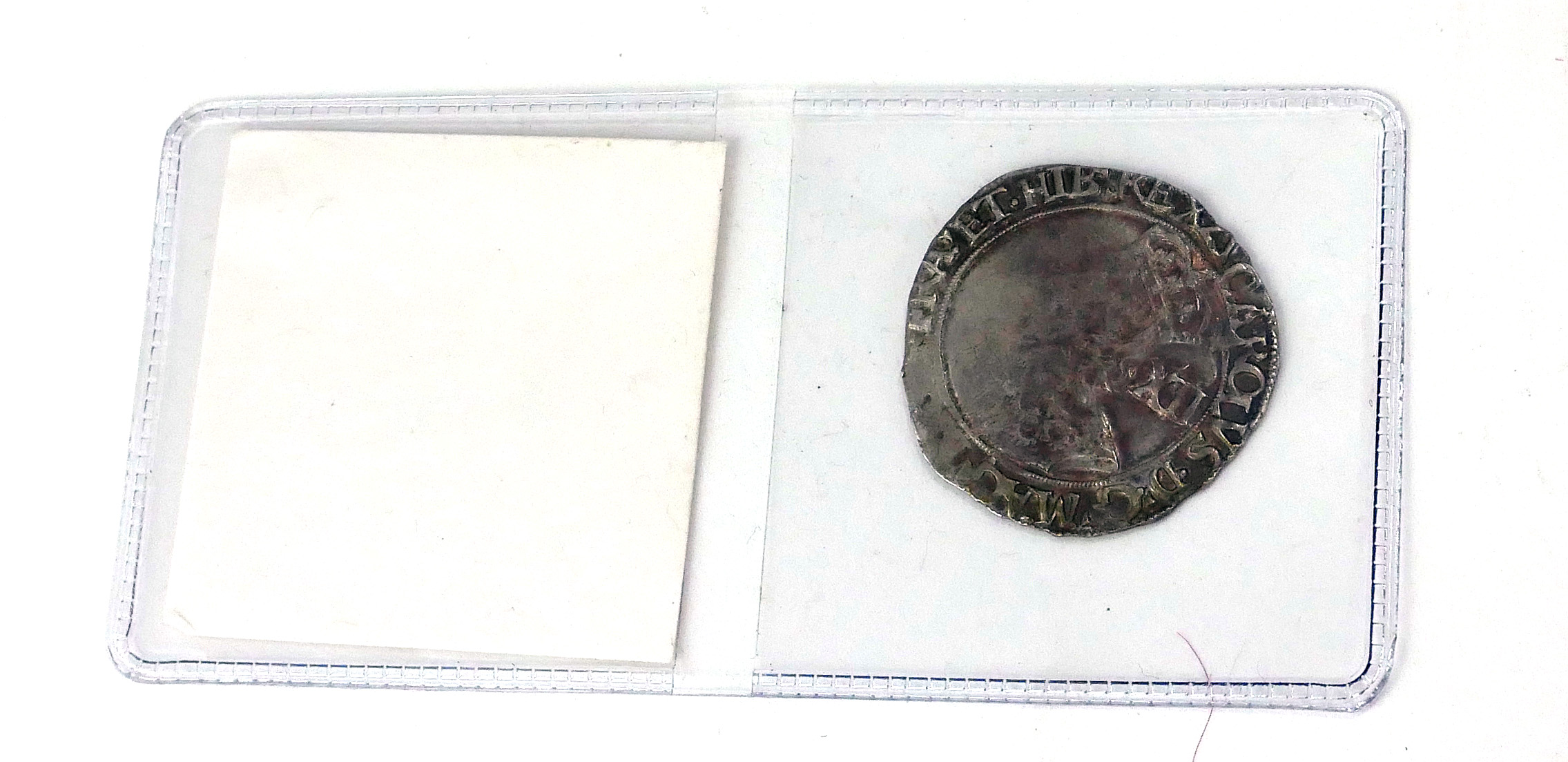 A KING CHARLES I, 1625 - 1649, SILVER SHILLING COIN Having a hammered edge, Tower Mint under the - Image 2 of 2