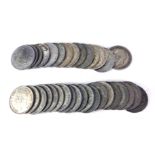 A COLLECTION OF FOURTEEN PRE 1920 BRITISH SILVER HALF CROWN COINS Various dates and designs,