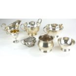 A COLLECTION OF VICTORIAN AND LATER SILVERWARE Including sugar and cream, hallmarked Sheffield,
