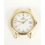 ZENITH, AN 18CT GOLD LADIES' WRISTWATCH Having a calendar window and gilt number markings. (approx