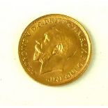 A KING GEORGE V 22CT GOLD SOVEREIGN COIN, DATED 1918 With George and Dragon to reverse.