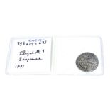 A QUEEN ELIZABETH I, 1558 - 1603, SILVER SIXPENCE COIN Fourth issue 1561 - 77 with hammered edge,