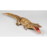 AN EARLY 20TH CENTURY TAXIDERMY CROCODILE (97cm)