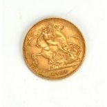 A KING GEORGE V 22CT GOLD HALF SOVEREIGN COIN, DATED 1914 With George and Dragon to reverse.