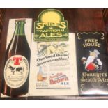 FOUR REPRODUCTION METAL ADVERTISING SIGNS To include 'Smiles Ales', 'Youngers' and 'Tenants Champion