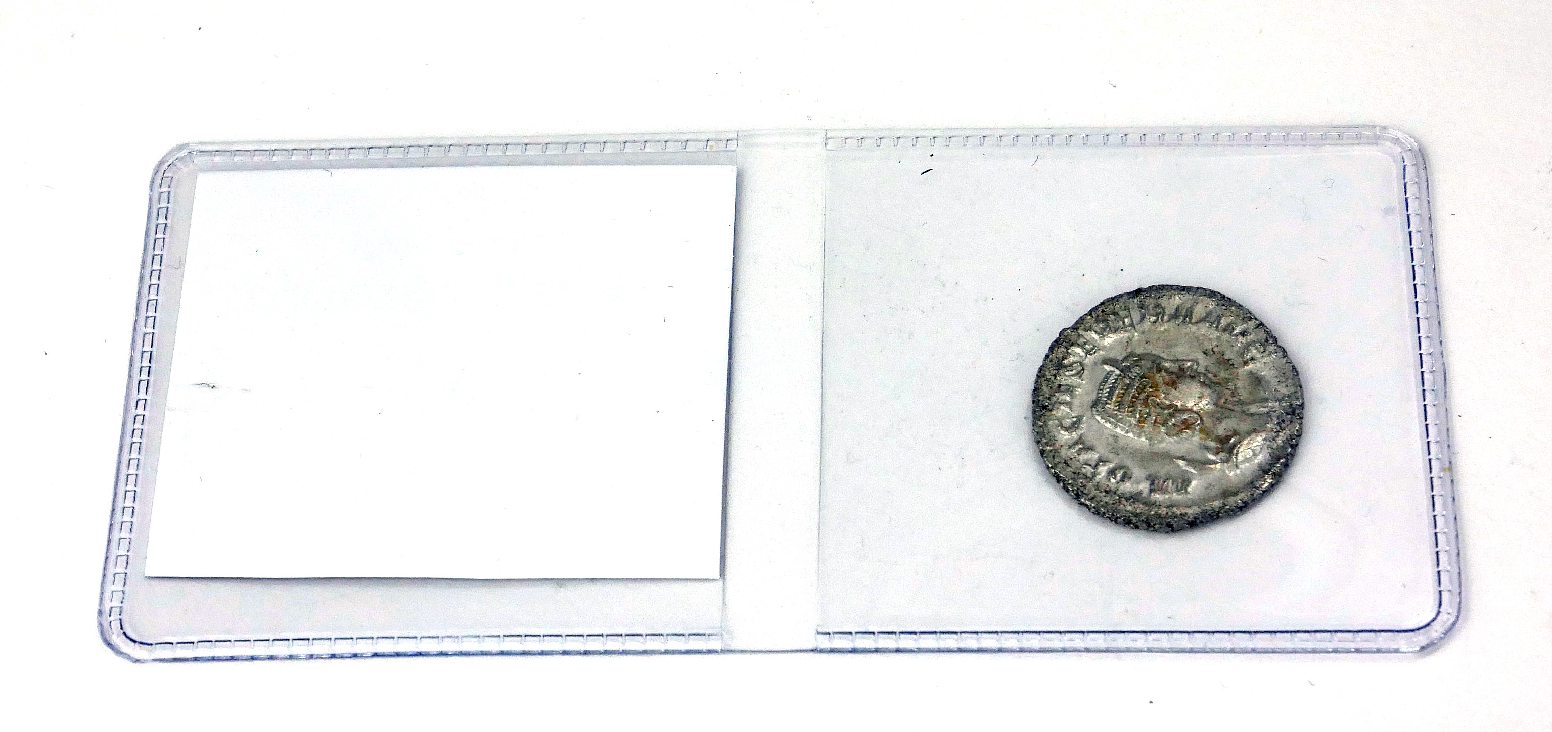 OCTACILA SEVERA, A ROMAN SILVER COIN, ANT Concordia seated. (approx 2cm) - Image 2 of 2