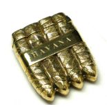 AN 18CT GOLD PLATED NOVELTY 'HAVANA' VESTA CASE Cast as four Cuban cigars with hinged lid and