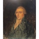 A GEORGIAN OIL ON COPPER Portrait of a gentleman, unframed. (23cm x 27.5cm)