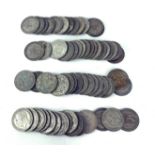 A COLLECTION OF SIXTY PRE 1947 BRITISH SILVER HALF CROWN COINS Various dates and designs.