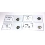 ANTONINUS PIUS, 161AD, FOUR SILVER DENARIUS COINS Comprising Divo Pio with Altar to reverse and