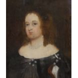 ANNE, WIFE OF WILLIAM SAVILE OF THORNHILL, OIL ON BOARD Bearing plaque, framed and glazed. (39cm x