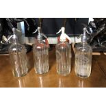 FOUR VINTAGE BAR SODA SIPHONS.