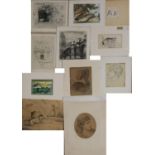 AN INTERESTING SELECTION OF MOSTLY 18TH/19TH CENTURY DRAWINGS, PRINTS AND WATERCOLOURS Including '