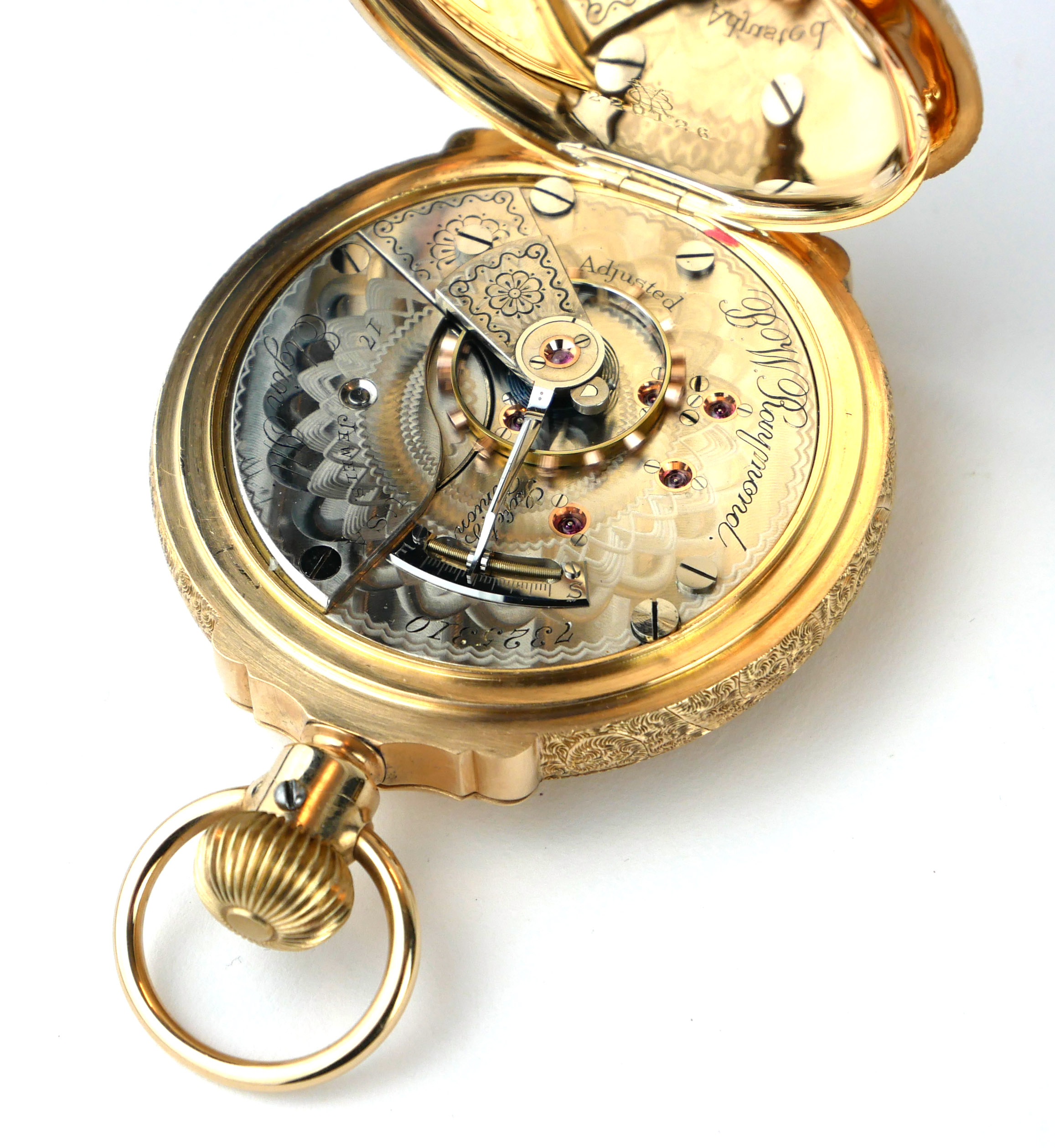 AN 18CT GOLD MINUTE REPEATER LADIES FULL HUNTER POCKET WATCH Having embossed initials to outer case, - Image 5 of 5