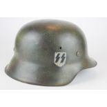 A NAZI GERMAN THIRD REICH M42 SS SINGLE DECAL HELMET The leather liner numbered 56. Condition: