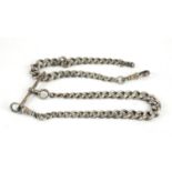 AN ENGLISH SILVER DOUBLE ALBERT CHAIN.