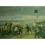 SIR ALFRED MUNNINGS, P.R.A., R.W.S., 1878 - 1959, COLOURED PRINT Titled 'The Piper', signed in