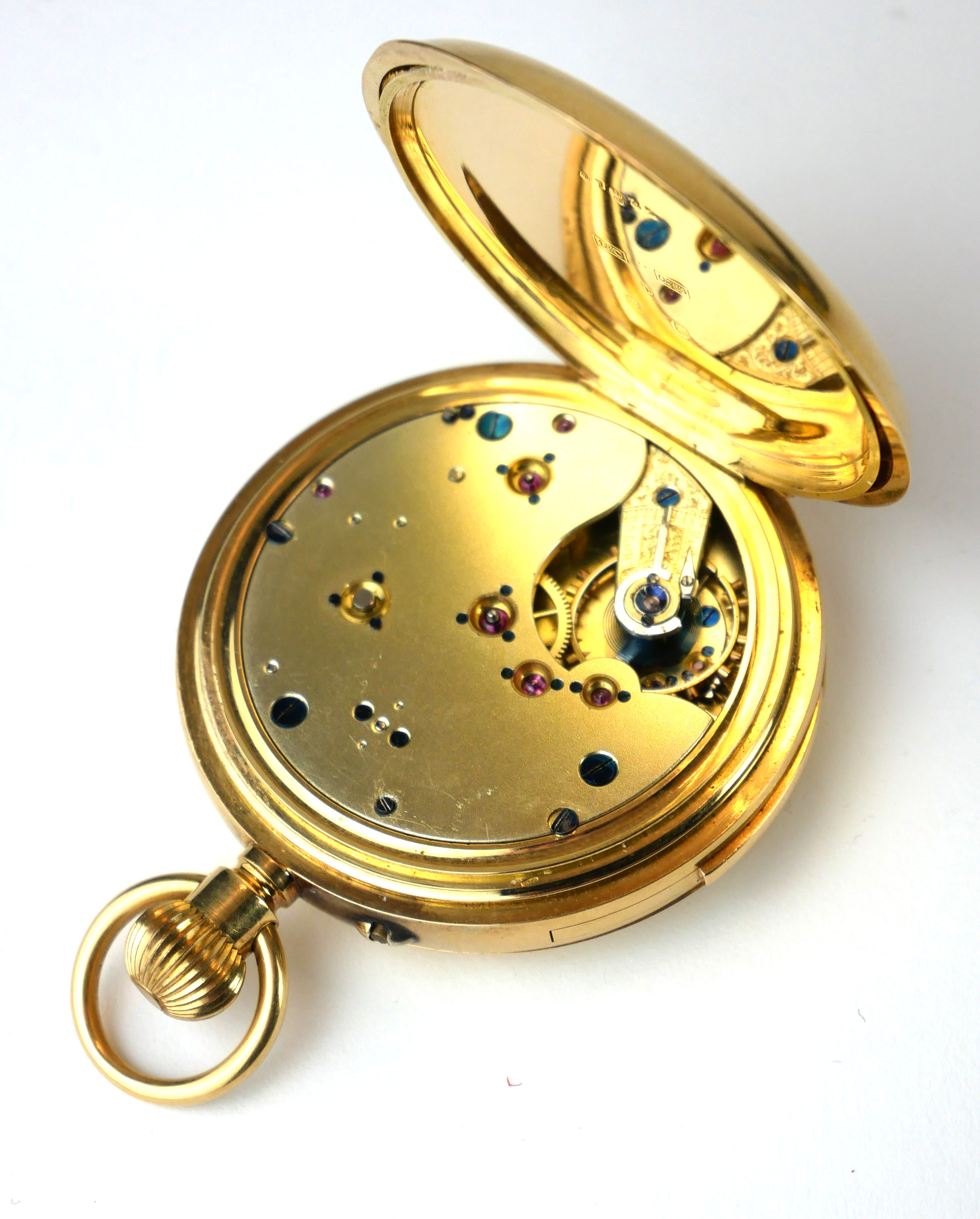 AN EARLY 20TH CENTURY 18CT GOLD MINUTE REPEATER GENT'S FULL HUNTER POCKET WATCH Having an engraved - Image 2 of 4